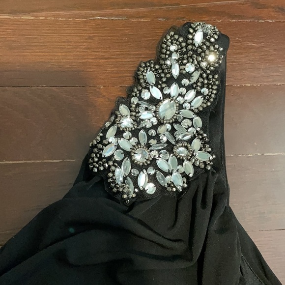 Junior's Deb One Shoulder Beaded Ruched Formal Dress - Homecoming Or Prom - Picture 3 of 11